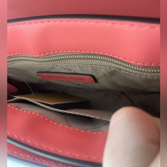 Michael Kors Carmen Medium Convertible Shoulder Bag Grapefruit - Picture 7 of 14